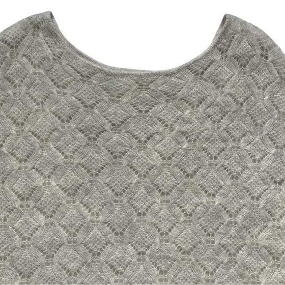 Anthropologie Knitted & Knotted Lace Hem Sweater Short Sleeve Cream Small - Picture 6 of 11